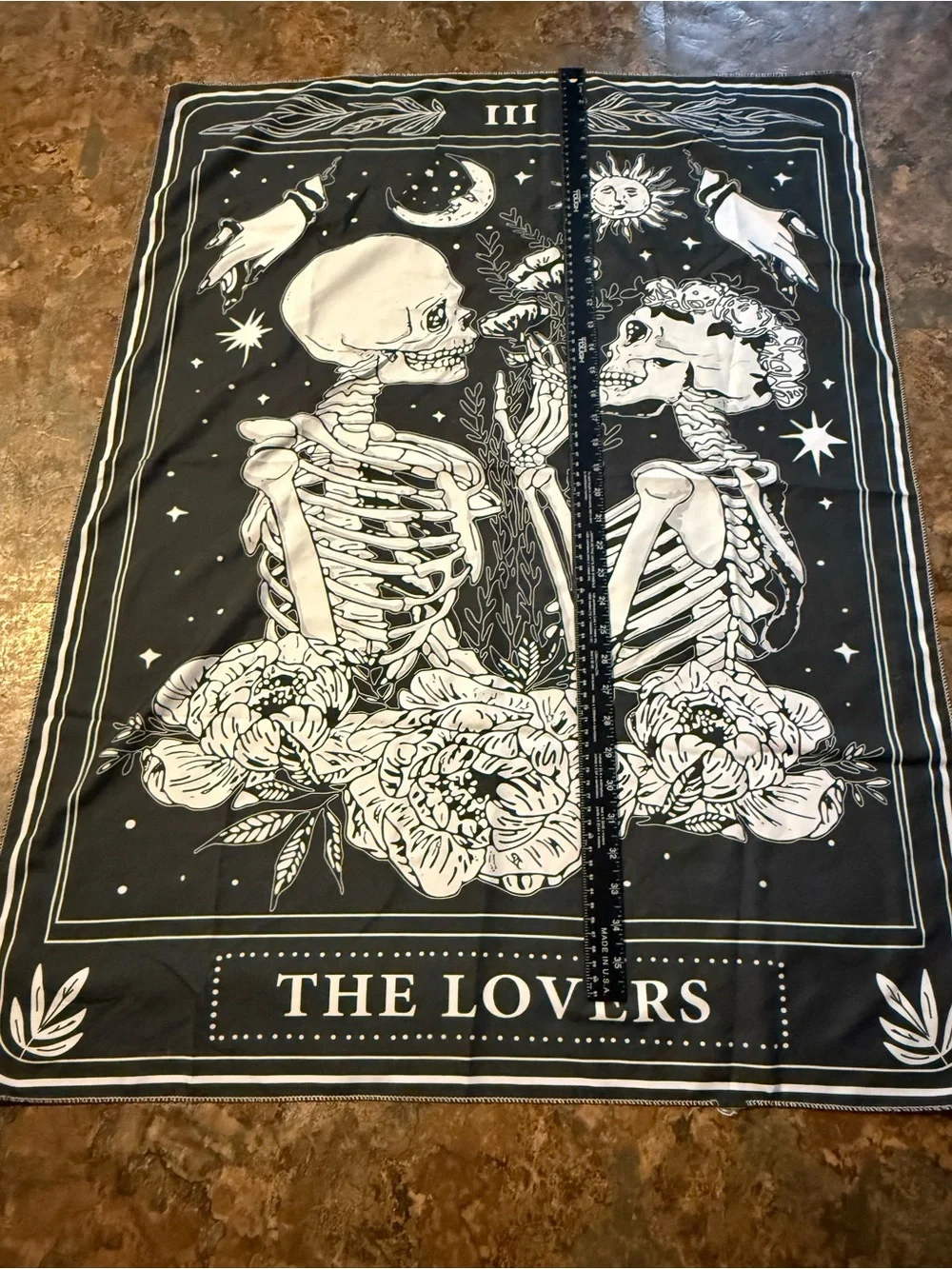 The Lovers Black and White Wall Tapestry - Tarot-Inspired Home Decor Gothic